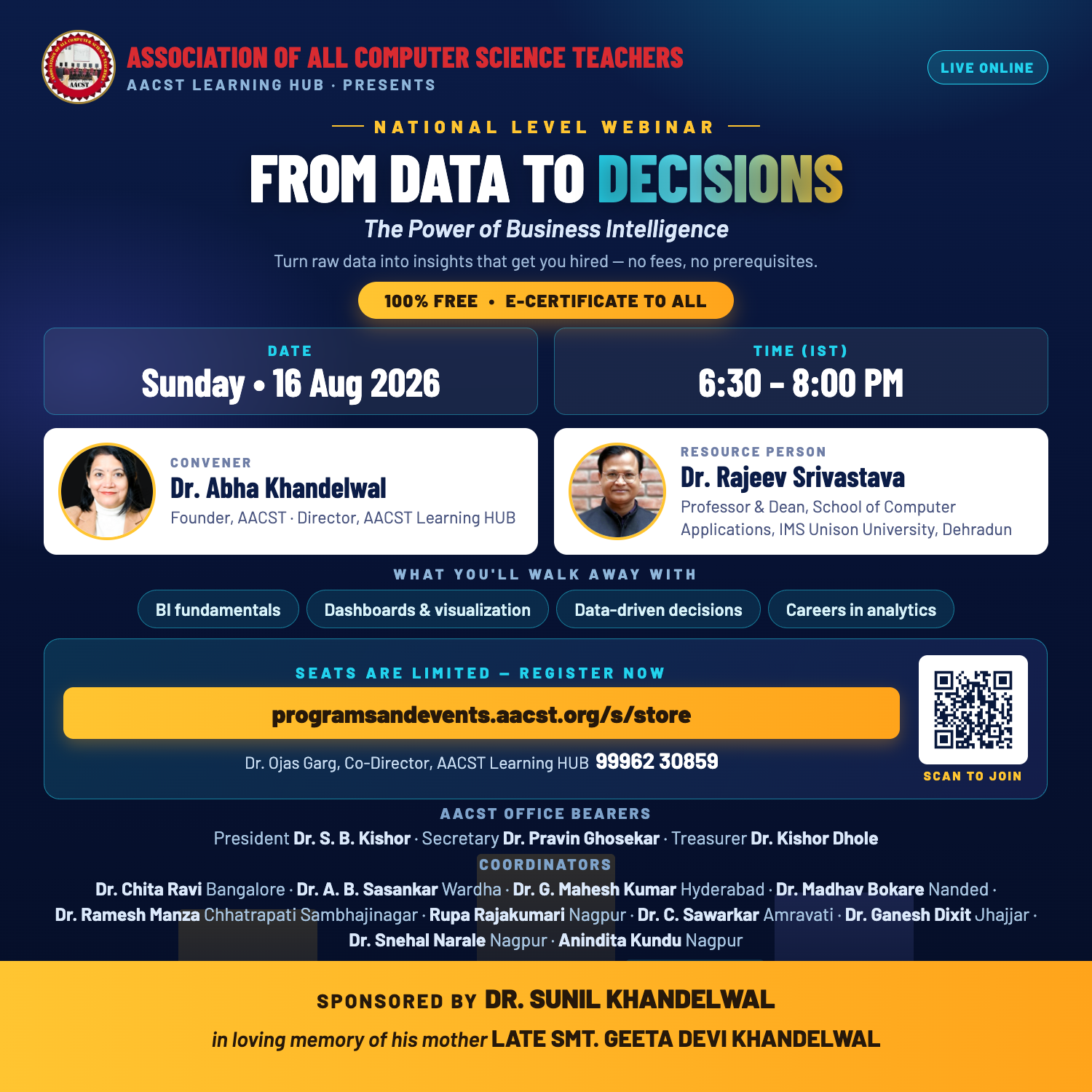 NATIONAL LEVEL WEBINAR From Data to Decisions: The Power of Business Intelligence (16 August 2026)